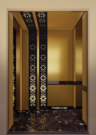 کابین آسانسور M326 طلایی